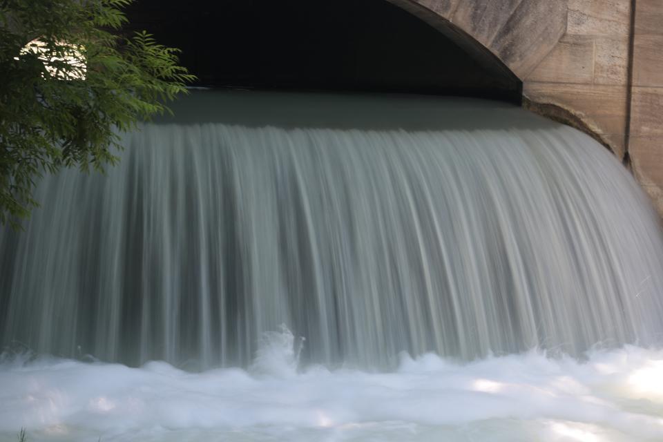 Waterfall photographed with a long shutter speed